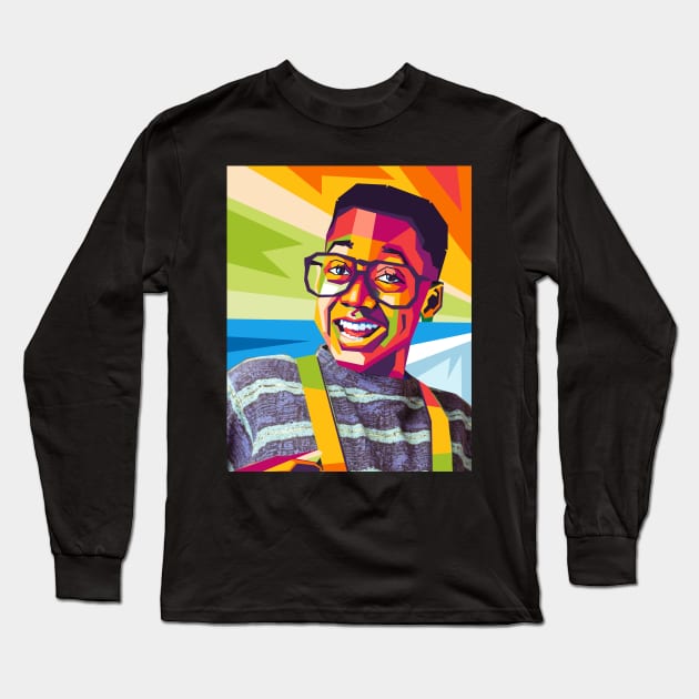 steve urkel Long Sleeve T-Shirt by cool pop art house